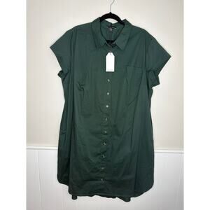 Universal Standard NWT Holly Green Shirt Dress Size 14/16